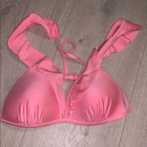 Hot Pink Ruffle Bikini Top